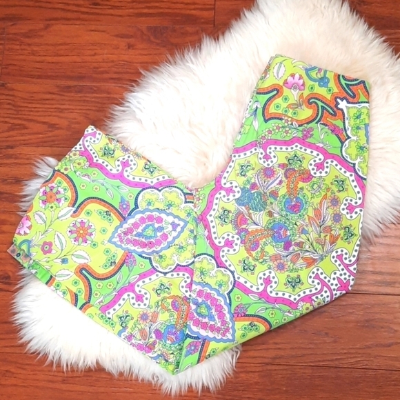 Y2k Flat Front Paisley Crops - Picture 2 of 6